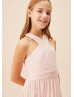 Crisscross Petal Chiffon Floor Length Junior Bridesmaid Dress